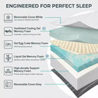 Matelas en mousse à mémoire de forme Dyonery, lit en boîte en gel double face, support moyen et ferme sans fibre de verre pour soulager la pression
