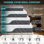 Matelas en mousse à mémoire de forme Dyonery, lit en boîte en gel double face, support moyen et ferme sans fibre de verre pour soulager la pression