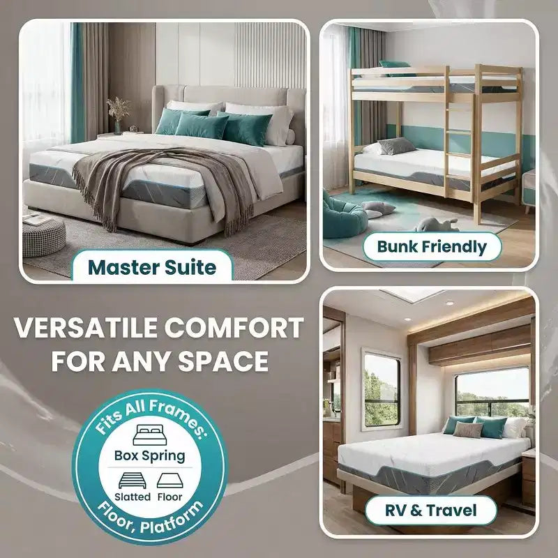 Matelas en mousse à mémoire de forme Dyonery, lit en boîte en gel double face, support moyen et ferme sans fibre de verre pour soulager la pression