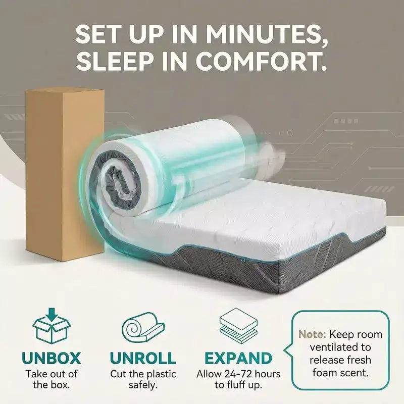 Matelas en mousse à mémoire de forme Dyonery, lit en boîte en gel double face, support moyen et ferme sans fibre de verre pour soulager la pression