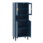 Meuble de cuisine autoportant de 160 cm avec portes vitrées, buffet de rangement pour cuisine, salon et salle de bain