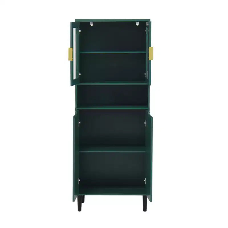 Meuble de cuisine autoportant de 160 cm avec portes vitrées, buffet de rangement pour cuisine, salon et salle de bain