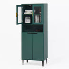 Meuble de cuisine autoportant de 160 cm avec portes vitrées, buffet de rangement pour cuisine, salon et salle de bain