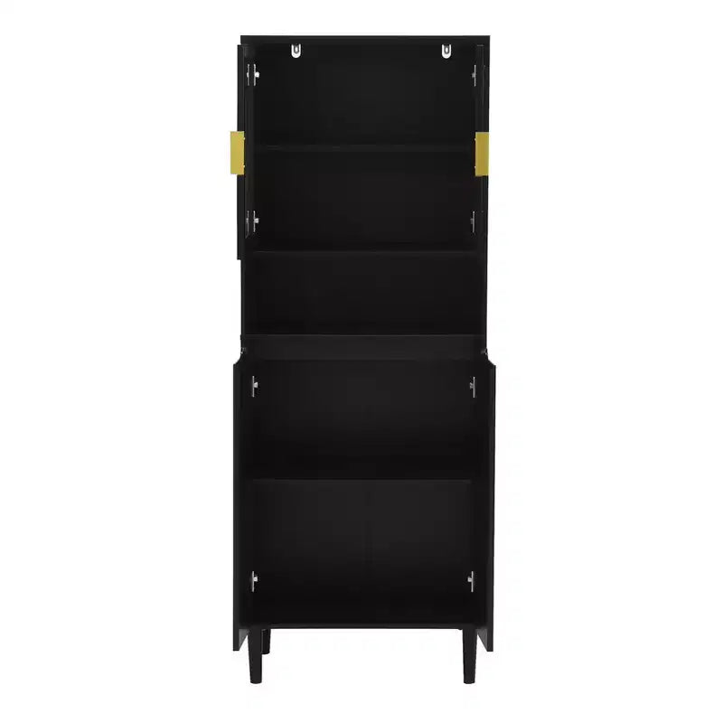 Meuble de cuisine autoportant de 160 cm avec portes vitrées, buffet de rangement pour cuisine, salon et salle de bain