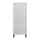 Meuble de cuisine autoportant de 160 cm avec portes vitrées, buffet de rangement pour cuisine, salon et salle de bain