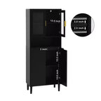 Meuble de cuisine autoportant de 160 cm avec portes vitrées, buffet de rangement pour cuisine, salon et salle de bain