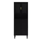 Meuble de cuisine autoportant de 160 cm avec portes vitrées, buffet de rangement pour cuisine, salon et salle de bain