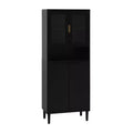 63 Tall Kitchen Pantry Cabinet, Buffet Cupboard Cabinet with Glass Doors, Freestanding Food Pantry Cabinet for Kitchen Living Room and Bathroom