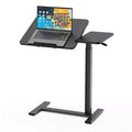 TUYOHW Table de lit réglable en hauteur et table d'ordinateur portable roulante avec plateau inclinable, table de chevet mobile roulante pour ordinateur portable, lit, canapé, bureau