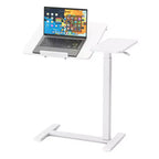 TUYOHW Adjustable Height Overbed & Rolling Laptop Table with Tilting Desktop,Mobile Rolling Bedside Table for Laptop,Bed,Sofa,Office