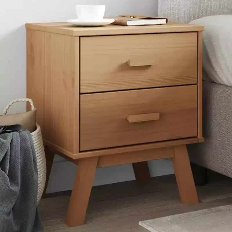 vidaXL Table de Chevet Table d'appoint Meuble de Chambre Bois Massif Pin - Marron