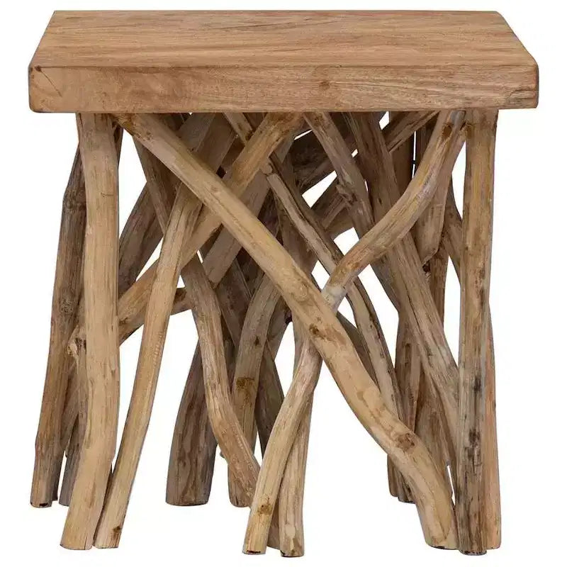 vidaXL Table basse souche 40x40x40 cm Bois recyclé mélangé