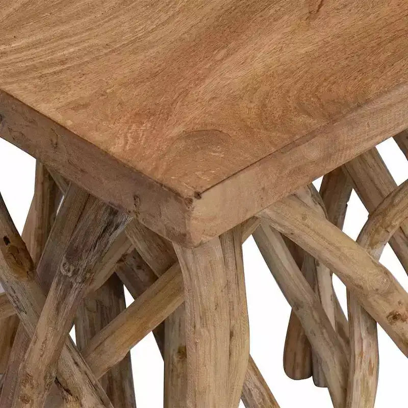 vidaXL Table basse souche 40x40x40 cm Bois recyclé mélangé