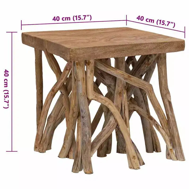 vidaXL Table basse souche 40x40x40 cm Bois recyclé mélangé