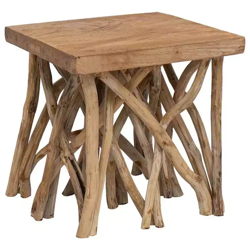 vidaXL Table basse souche 40x40x40 cm Bois recyclé mélangé