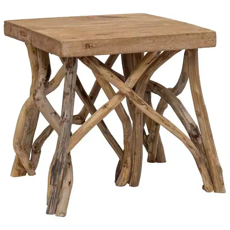 vidaXL Table basse souche 40x40x40 cm Bois recyclé mélangé