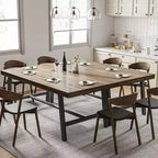 Table à manger rectangulaire de 180 cm pour 6 à 10 personnes, table de cuisine de ferme moderne avec pieds réglables, table de salle à manger longue et robuste, marron