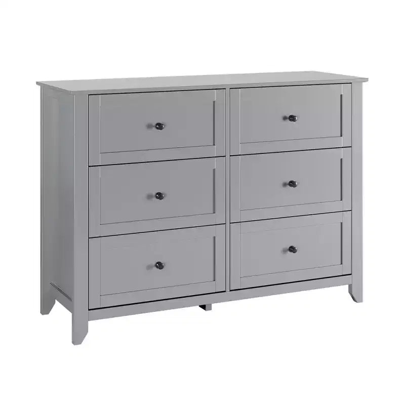 Commode à 6 tiroirs pour chambre à coucher, grande commode avec tiroirs profonds et poignées en métal, commodes modernes en bois pour entrée, couloir