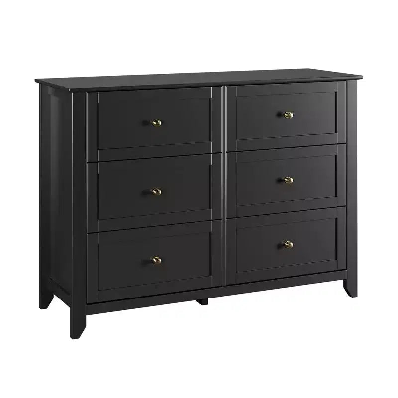 6 Drawer Dresser for Bedroom, Large Dresser with Deep Drawers & Metal Knobs, Modern Wooden Chests of Drawers for Entryway, Hallway