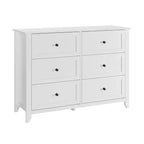 Commode à 6 tiroirs pour chambre à coucher, grande commode avec tiroirs profonds et poignées en métal, commodes modernes en bois pour entrée, couloir