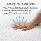 Dyonery Matelas 8-10 Pouces Sans Fibre de Verre, Lit en Mousse à Mémoire de Forme au Gel de Thé Vert avec Housse en Tencel, Soutien Respirant Fermeté Moyenne pour le Dos