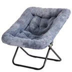 TUYOHW Large Size Faux Fur Accent Chair,Folding Lounge Chair with Plush Seat for Bedroom & Living Room