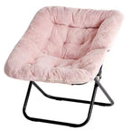 TUYOHW Fauteuil d'appoint en fausse fourrure grande taille, chaise longue pliante avec siège moelleux pour chambre et salon