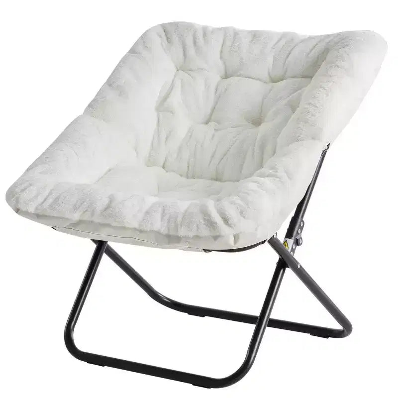 TUYOHW Fauteuil d'appoint en fausse fourrure grande taille, chaise longue pliante avec siège moelleux pour chambre et salon