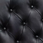 Fauteuil MAYEERTY en bois, pieds en bois robustes, salon chambre, PU noir