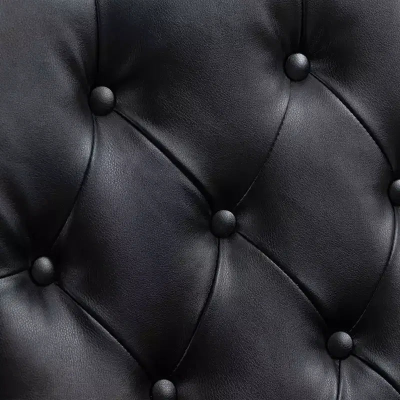 Fauteuil MAYEERTY en bois, pieds en bois robustes, salon chambre, PU noir