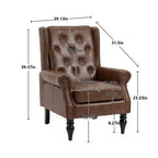 Fauteuil MAYEERTY en bois, pieds en bois robustes, salon chambre, PU noir