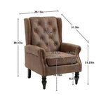 Fauteuil MAYEERTY en bois, pieds en bois robustes, salon chambre, PU noir
