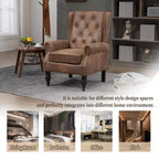 Fauteuil MAYEERTY en bois, pieds en bois robustes, salon chambre, PU noir
