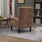 Fauteuil MAYEERTY en bois, pieds en bois robustes, salon chambre, PU noir