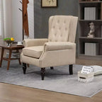 Fauteuil MAYEERTY en bois, pieds en bois robustes, salon chambre, PU noir