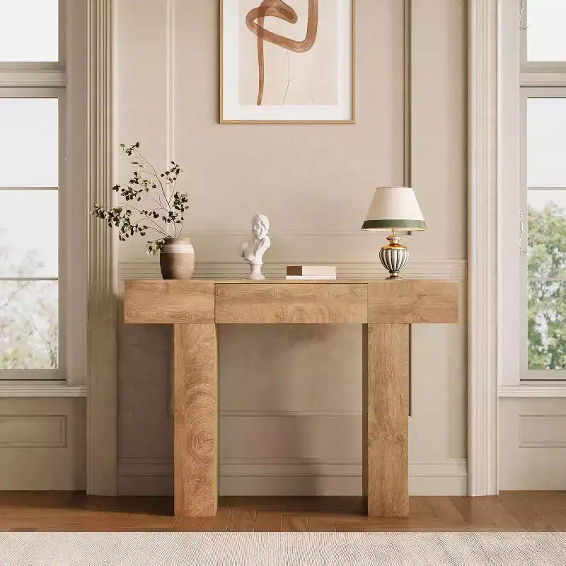 Table console de 47 po avec tiroir, table de canapé style ferme et table d'entrée pour couloir étroit et salon