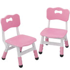 Lot de 2 chaises pour enfants avec réglage en hauteur sur 3 niveaux, chaise en plastique pour tout-petits pour usage intérieur et extérieur, de 2 à 12 ans