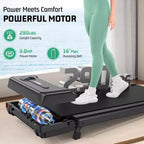 KRISRATE 3.5HP Walking Pad Treadmill with Handle Bar & Shock Absorption, Foldable Treadmills for Home, Under Desk Compact Walking Pad