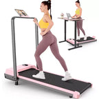 KRISRATE 3.5HP Walking Pad Treadmill with Handle Bar & Shock Absorption, Foldable Treadmills for Home, Under Desk Compact Walking Pad