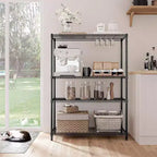 1400 LBS Heavy Duty Black Metal Wire Shelves 4 Tier Adjustable Garage Storage Shelf Unit Kitchen Office Dorm Warehouse
