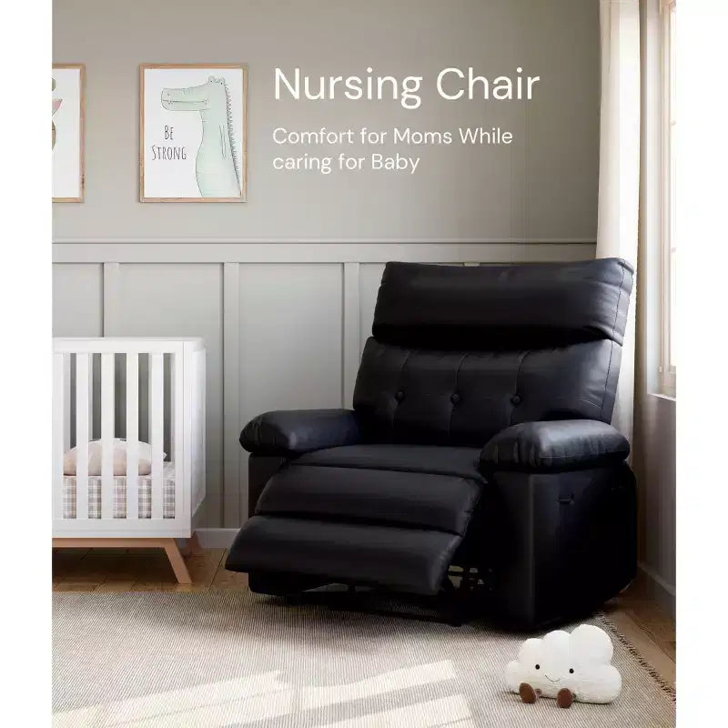 Fauteuil inclinable large surdimensionné - Chaleur et massage, Fauteuil inclinable manuel extra large en cuir PU pour adultes, Grand fauteuil paresseux avec accoudoirs confortables en éponge 1,5X