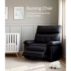 Fauteuil inclinable large surdimensionné - Chaleur et massage, Fauteuil inclinable manuel extra large en cuir PU pour adultes, Grand fauteuil paresseux avec accoudoirs confortables en éponge 1,5X