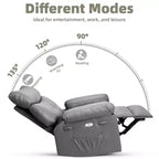 Fauteuil inclinable large surdimensionné - Chaleur et massage, Fauteuil inclinable manuel extra large en cuir PU pour adultes, Grand fauteuil paresseux avec accoudoirs confortables en éponge 1,5X