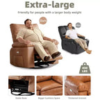 Fauteuil inclinable large surdimensionné - Chaleur et massage, Fauteuil inclinable manuel extra large en cuir PU pour adultes, Grand fauteuil paresseux avec accoudoirs confortables en éponge 1,5X