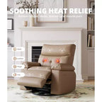 Fauteuil inclinable large surdimensionné - Chaleur et massage, Fauteuil inclinable manuel extra large en cuir PU pour adultes, Grand fauteuil paresseux avec accoudoirs confortables en éponge 1,5X