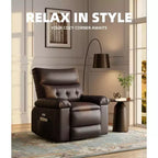 Fauteuil inclinable large surdimensionné - Chaleur et massage, Fauteuil inclinable manuel extra large en cuir PU pour adultes, Grand fauteuil paresseux avec accoudoirs confortables en éponge 1,5X