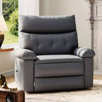Fauteuil inclinable large surdimensionné - Chaleur et massage, Fauteuil inclinable manuel extra large en cuir PU pour adultes, Grand fauteuil paresseux avec accoudoirs confortables en éponge 1,5X