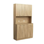 70,87 Meuble de rangement de cuisine autoportant avec 6 portes, tiroir, étagères ouvertes, buffet polyvalent, meuble de rangement pour loisirs créatifs