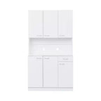 70,87 Meuble de rangement de cuisine autoportant avec 6 portes, tiroir, étagères ouvertes, buffet polyvalent, meuble de rangement pour loisirs créatifs