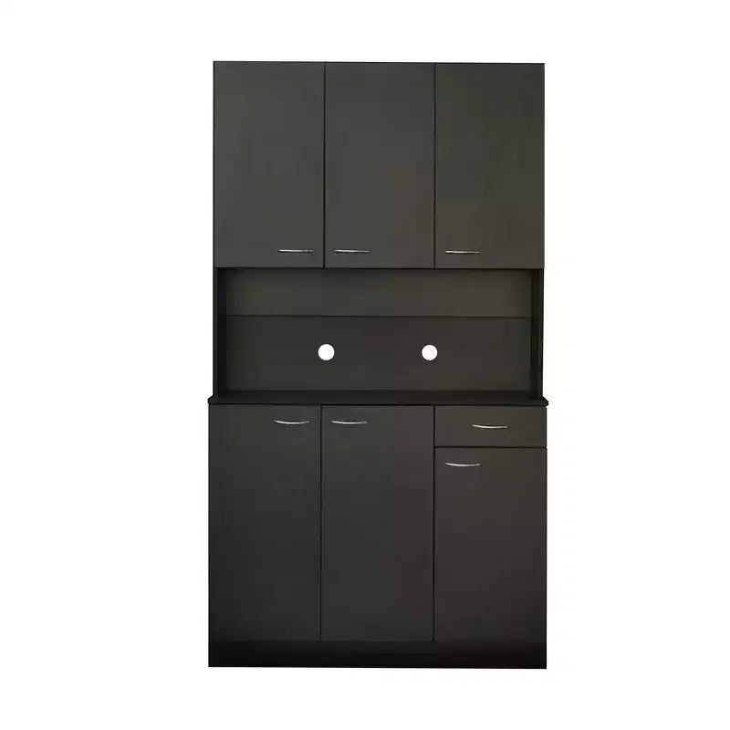 70,87 Meuble de rangement de cuisine autoportant avec 6 portes, tiroir, étagères ouvertes, buffet polyvalent, meuble de rangement pour loisirs créatifs